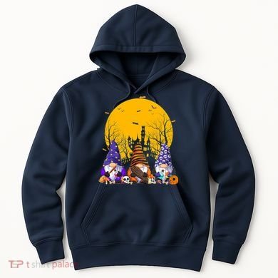 Three Gnomes Happy Halloween Fall Candy Corn Pumpkin Hoodie