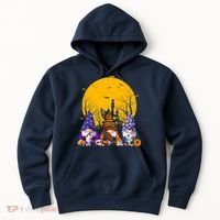 Three Gnomes Happy Halloween Fall Candy Corn Pumpkin Hoodie thumb 0
