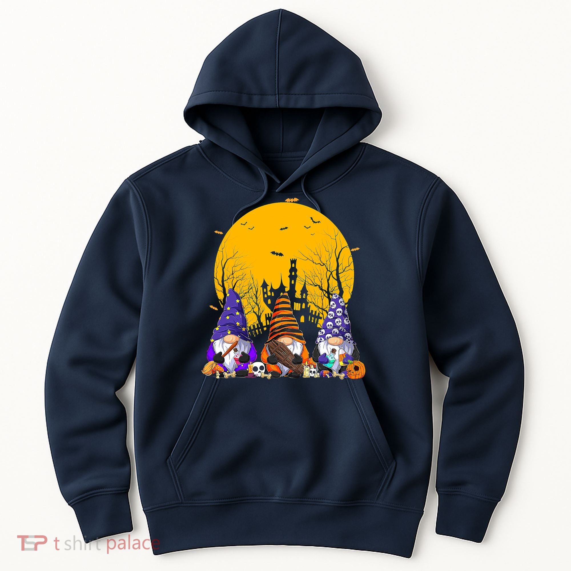 Three Gnomes Happy Halloween Fall Candy Corn Pumpkin Hoodie