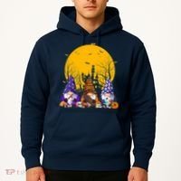 Three Gnomes Happy Halloween Fall Candy Corn Pumpkin Hoodie thumb 2