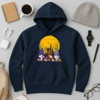 Three Gnomes Happy Halloween Fall Candy Corn Pumpkin Hoodie thumb 3