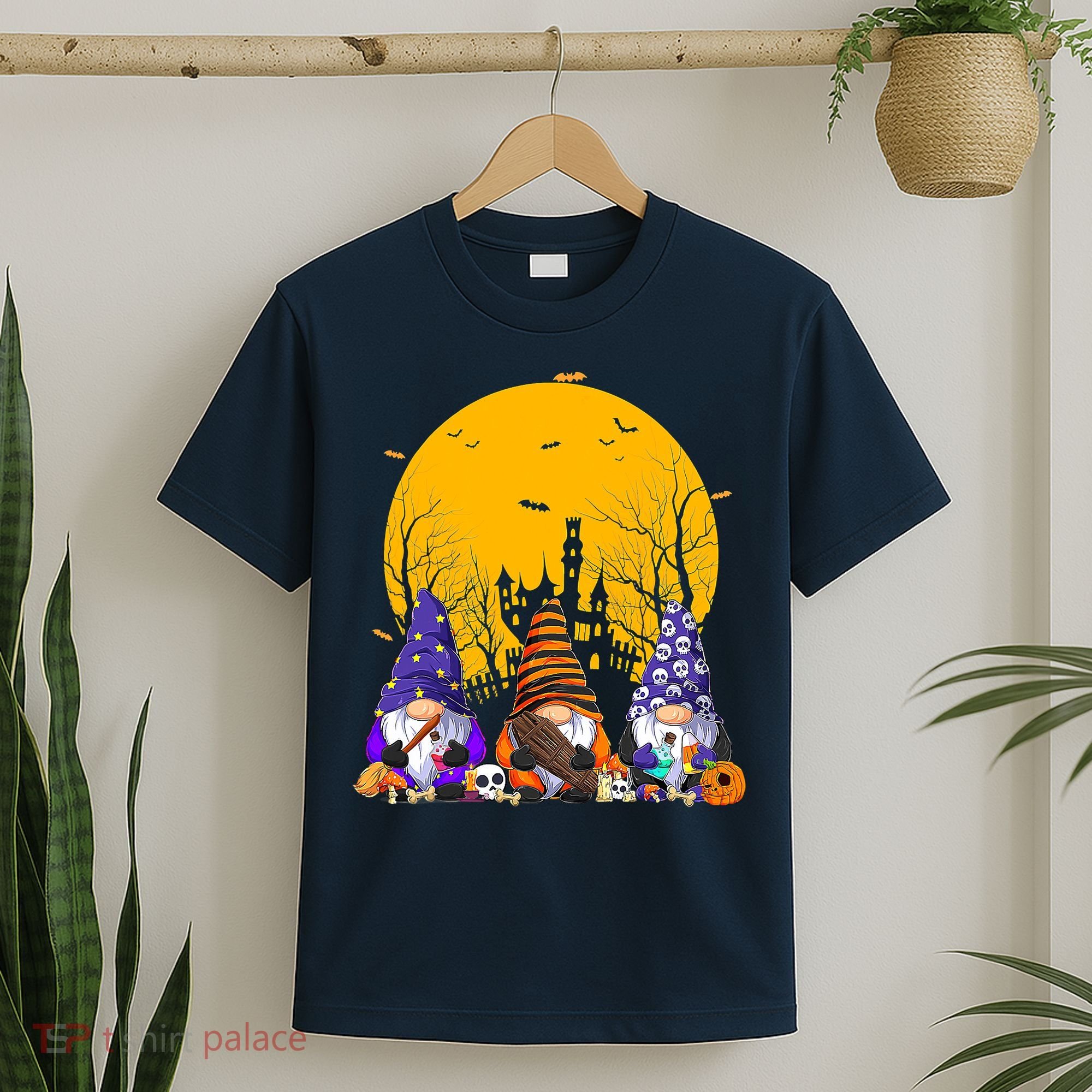 Three Gnomes Happy Halloween Fall Candy Corn Pumpkin T-Shirt