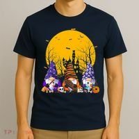 Three Gnomes Happy Halloween Fall Candy Corn Pumpkin T-Shirt thumb 3
