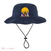 Three Gnomes Happy Halloween Fall Candy Corn Pumpkin Bucket Hat thumb 0
