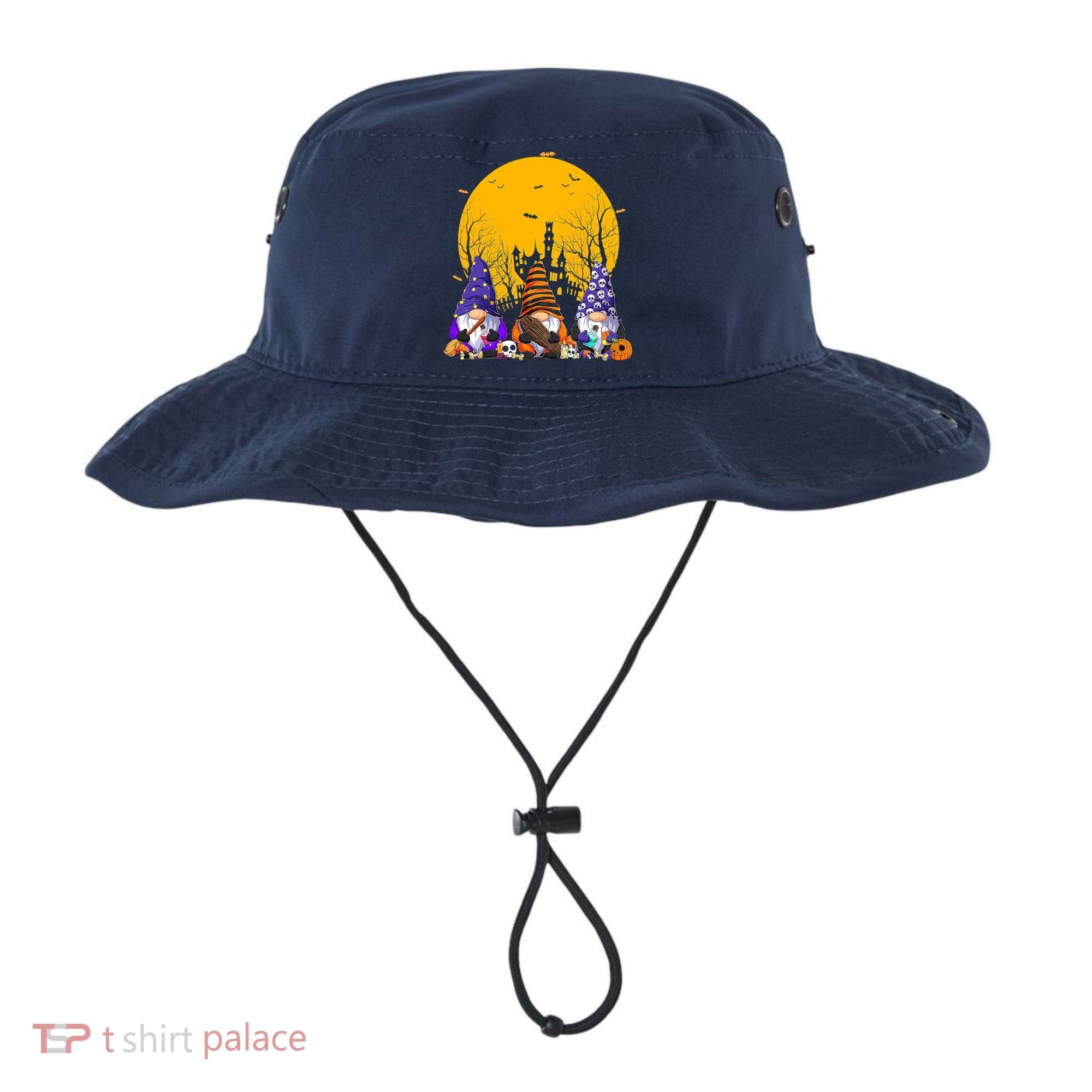 Three Gnomes Happy Halloween Fall Candy Corn Pumpkin Bucket Hat