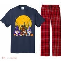 Three Gnomes Happy Halloween Fall Candy Corn Pumpkin Pajama Set thumb 0