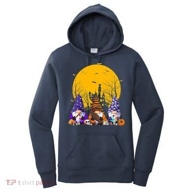Three Gnomes Happy Halloween Fall Candy Corn Pumpkin Women's Hoodie