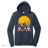 Three Gnomes Happy Halloween Fall Candy Corn Pumpkin Women's Hoodie thumb 0