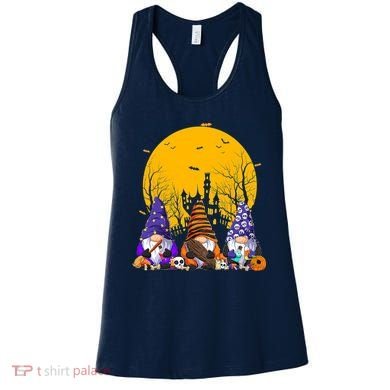 Three Gnomes Happy Halloween Fall Candy Corn Pumpkin Women's Tank Top