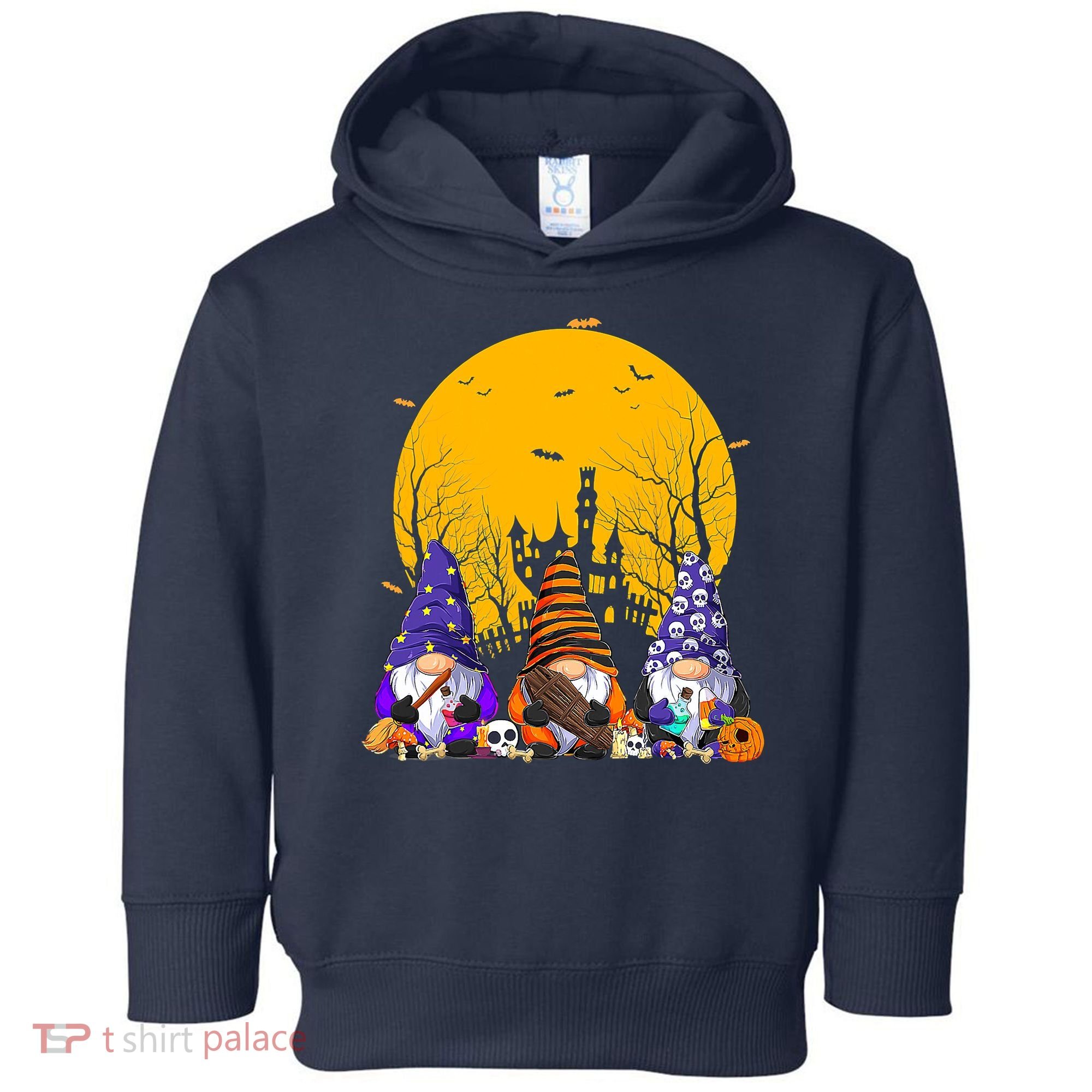 Three Gnomes Happy Halloween Fall Candy Corn Pumpkin Toddler Hoodie