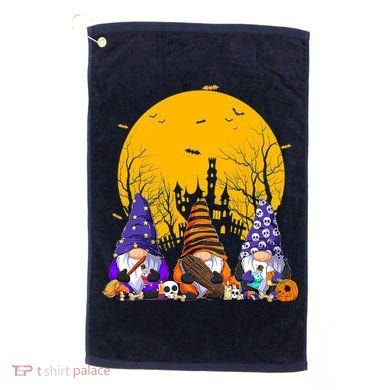 Three Gnomes Happy Halloween Fall Candy Corn Pumpkin Golf Towel