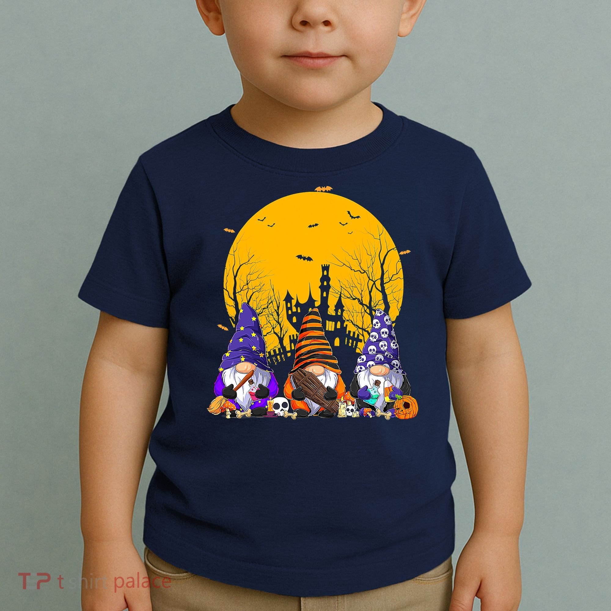 Three Gnomes Happy Halloween Fall Candy Corn Pumpkin Toddler T-Shirt