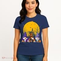 Three Gnomes Happy Halloween Fall Candy Corn Pumpkin Women's T-Shirt thumb 4