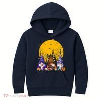 Three Gnomes Happy Halloween Fall Candy Corn Pumpkin Kids Hoodie thumb 0