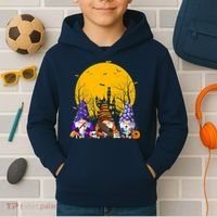 Three Gnomes Happy Halloween Fall Candy Corn Pumpkin Kids Hoodie thumb 2