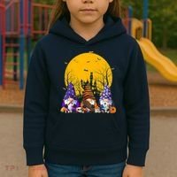 Three Gnomes Happy Halloween Fall Candy Corn Pumpkin Kids Hoodie thumb 3