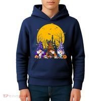 Three Gnomes Happy Halloween Fall Candy Corn Pumpkin Kids Hoodie thumb 4