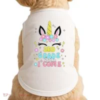 Third Grade Here I Come Unicorn Back To School Doggie Tank thumb 0