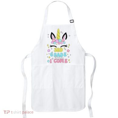 Third Grade Here I Come Unicorn Back To School Apron
