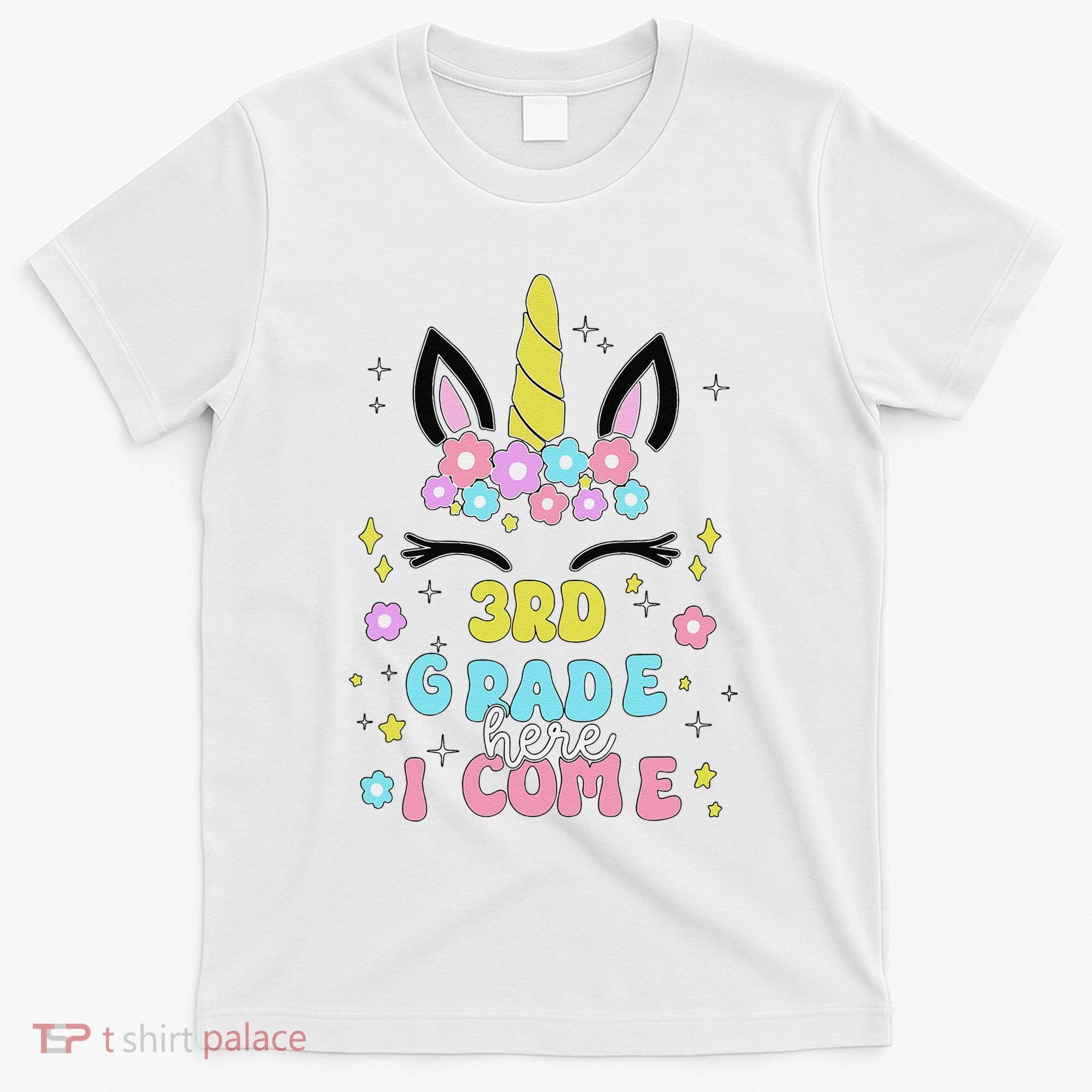Third Grade Here I Come Unicorn Back To School T-Shirt