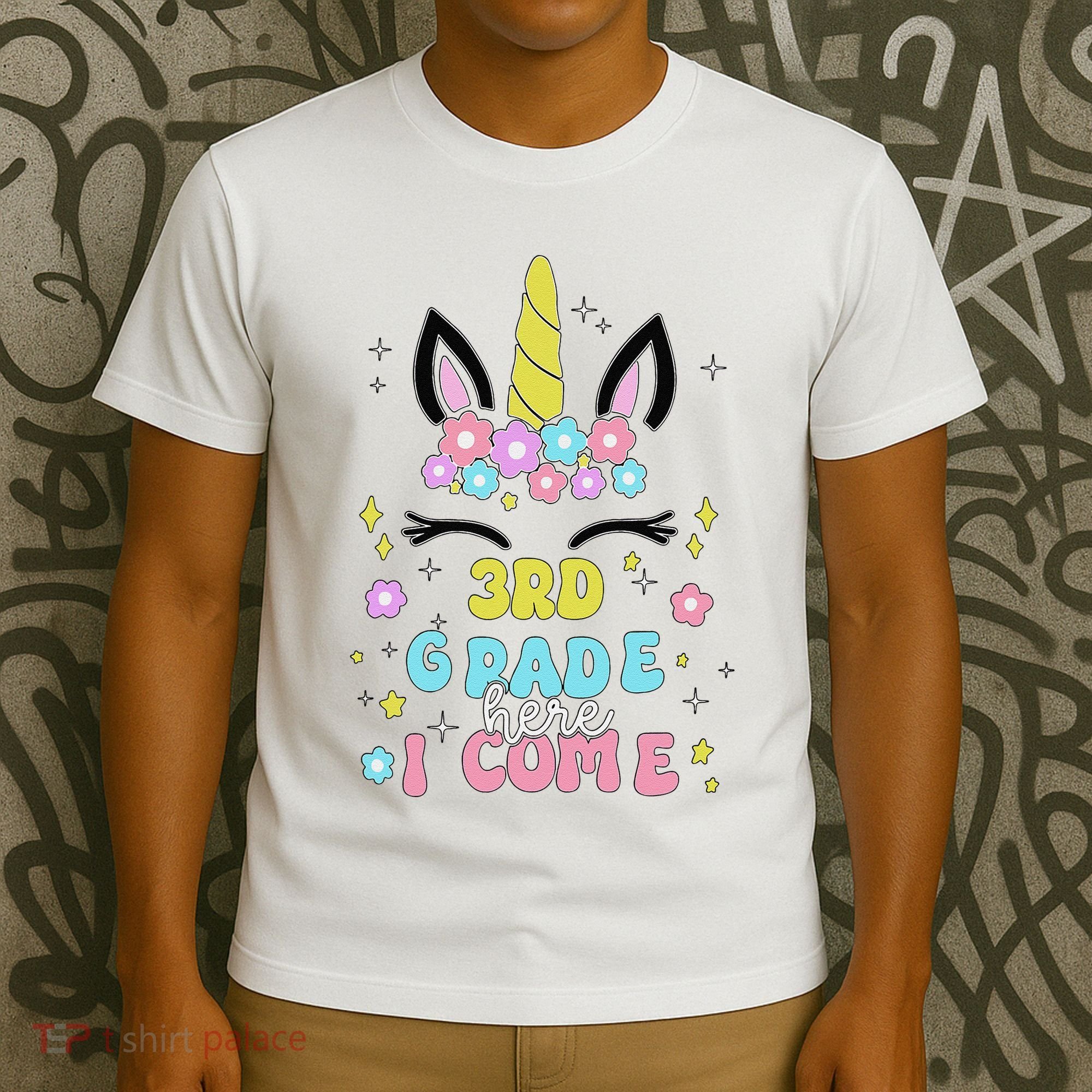 Third Grade Here I Come Unicorn Back To School T-Shirt