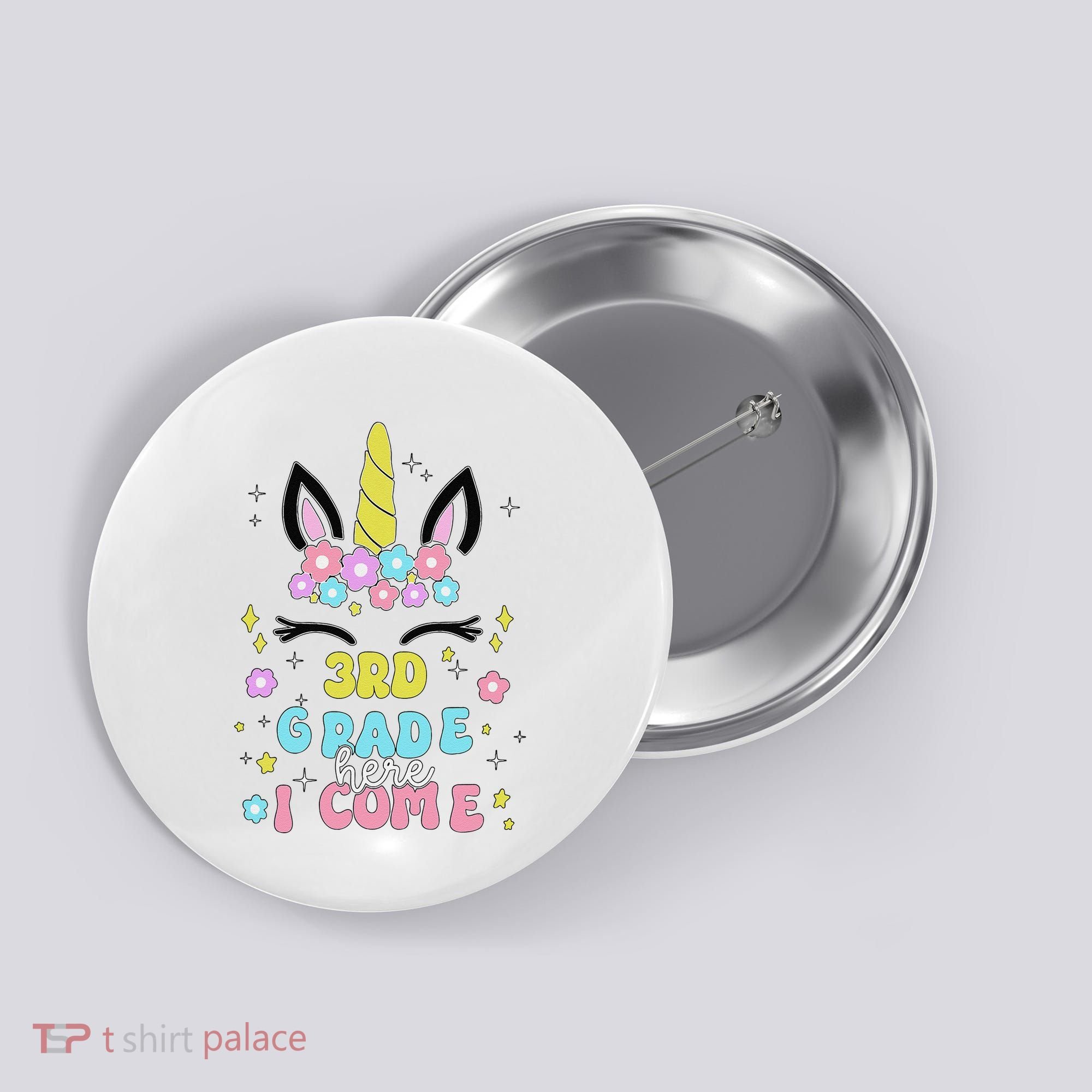 Third Grade Here I Come Unicorn Back To School Button