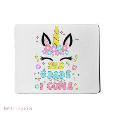 Third Grade Here I Come Unicorn Back To School Mousepad