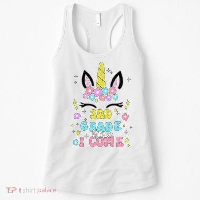 Third Grade Here I Come Unicorn Back To School Women's Tank Top