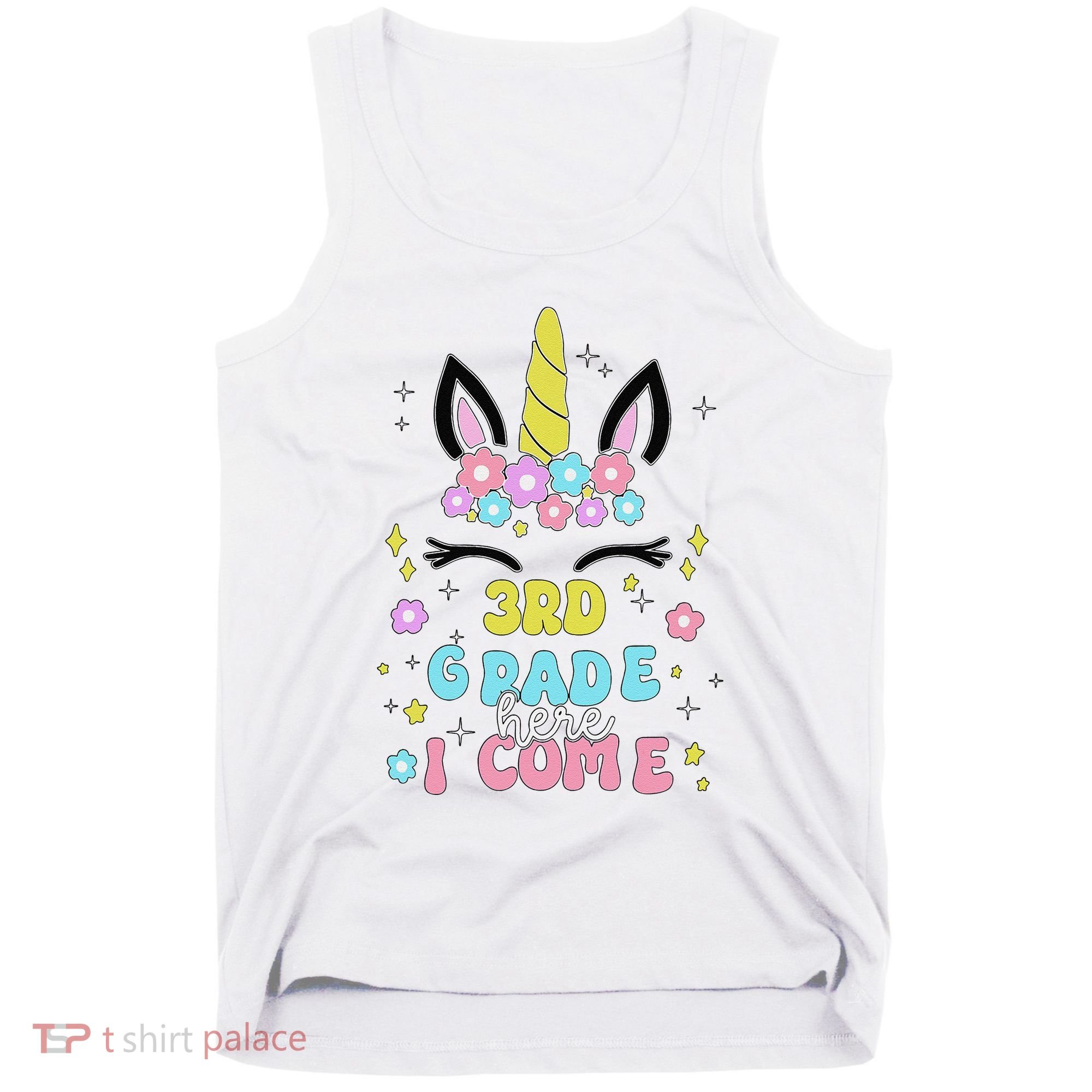 Third Grade Here I Come Unicorn Back To School Tank Top