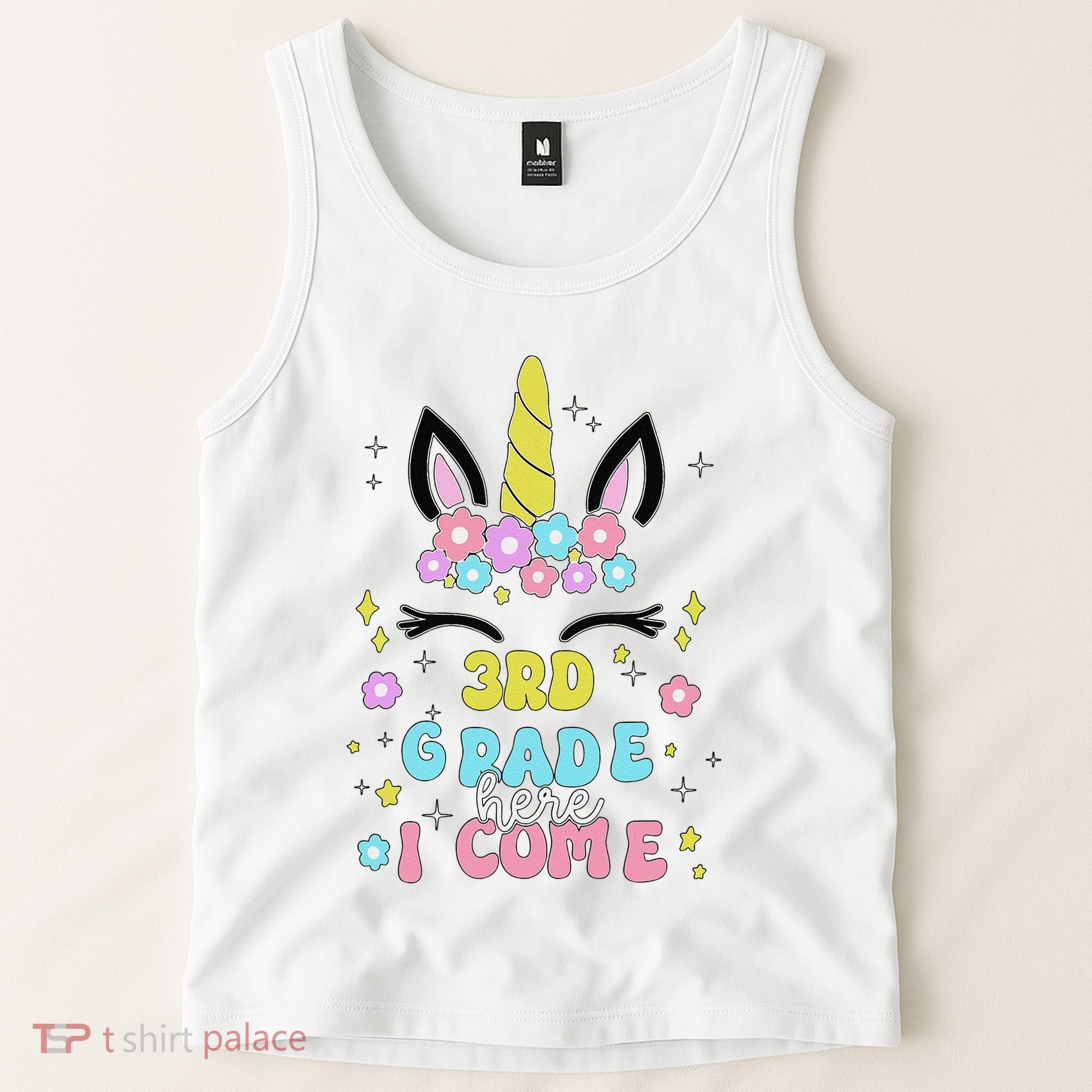 Third Grade Here I Come Unicorn Back To School Tank Top