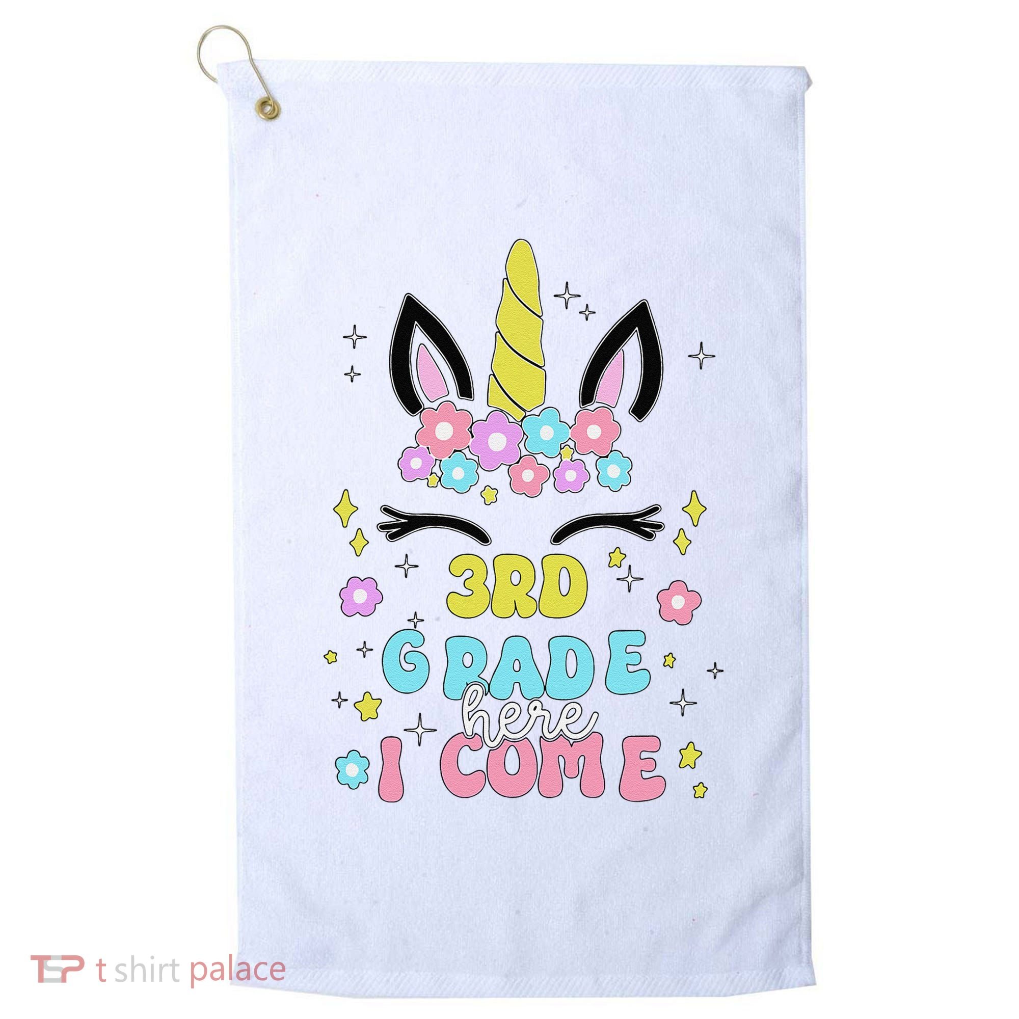 Third Grade Here I Come Unicorn Back To School Golf Towel