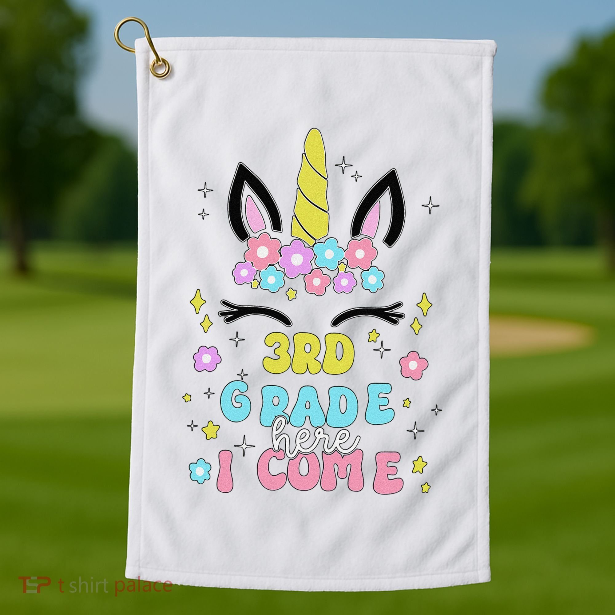 Third Grade Here I Come Unicorn Back To School Golf Towel