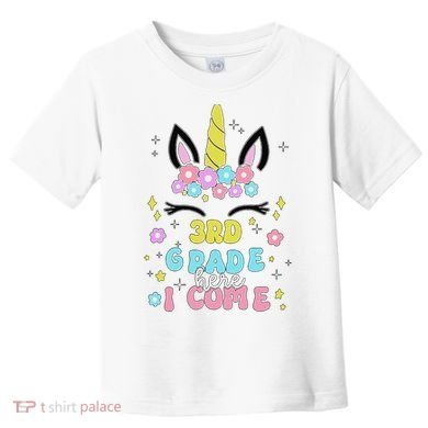 Third Grade Here I Come Unicorn Back To School Toddler T-Shirt