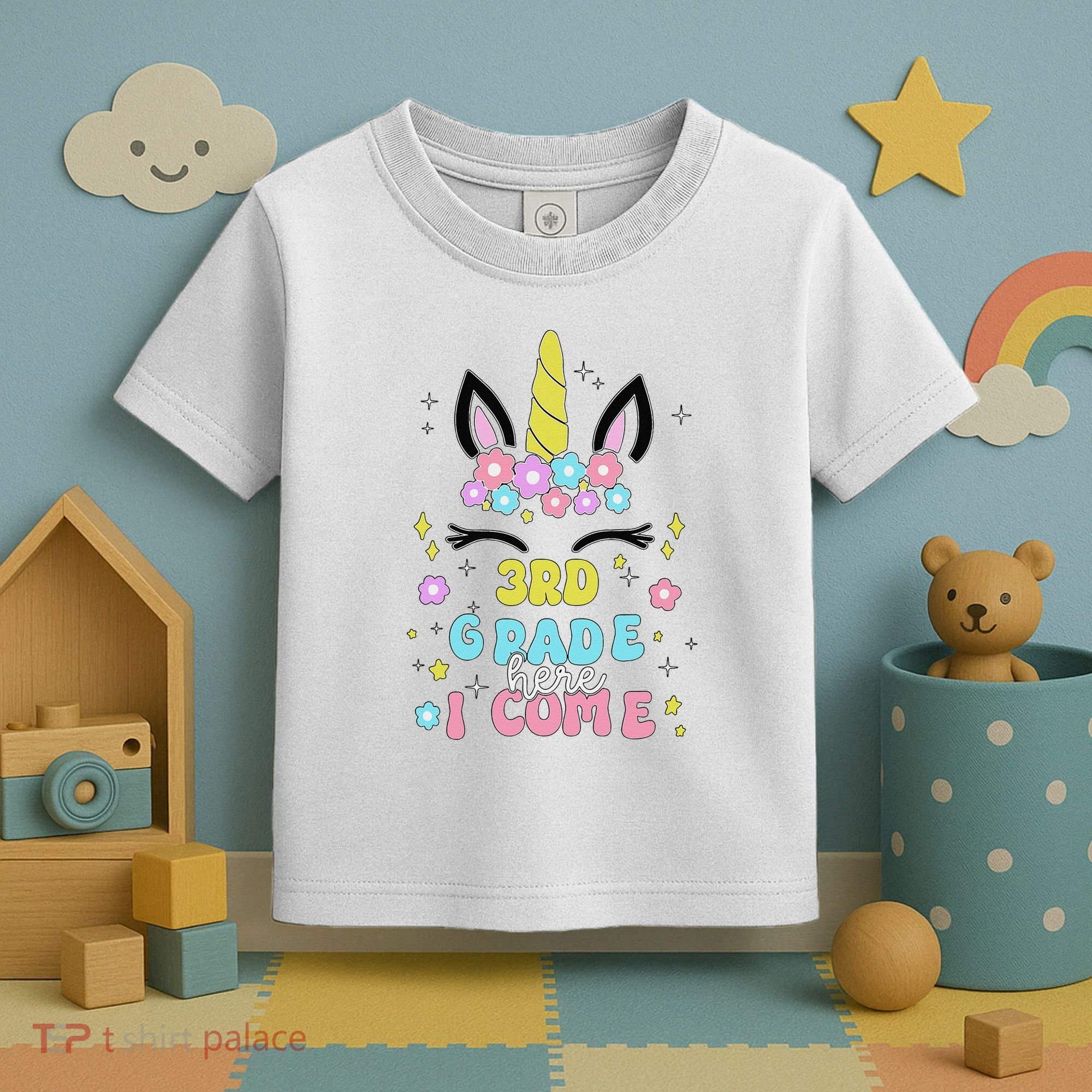 Third Grade Here I Come Unicorn Back To School Toddler T-Shirt