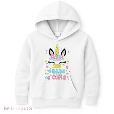 Third Grade Here I Come Unicorn Back To School Kids Hoodie