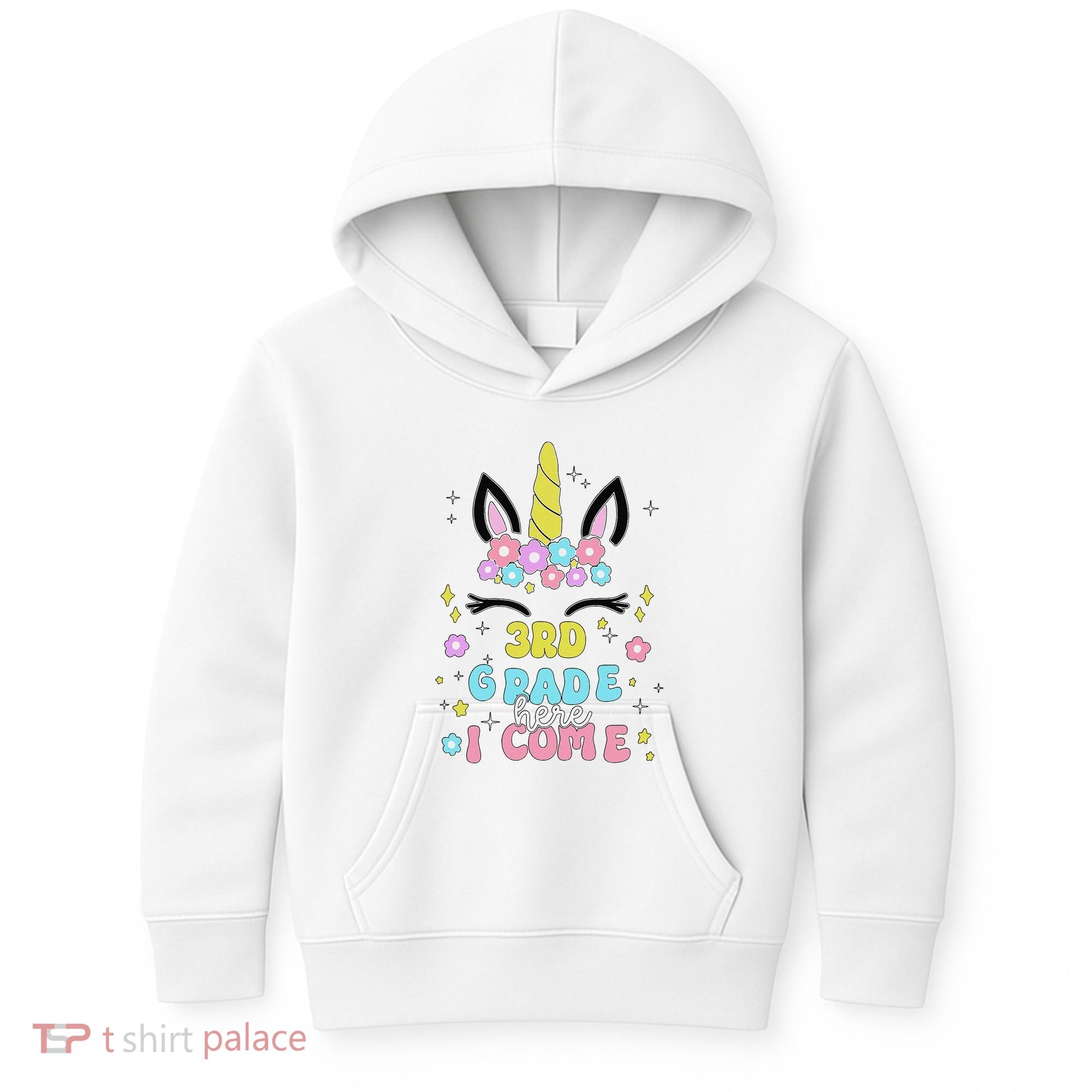 Third Grade Here I Come Unicorn Back To School Kids Hoodie