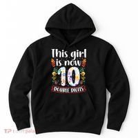 This Girl Is Now Double Digits 10 Year Old 10th Birthday Hoodie thumb 0