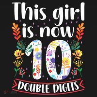 This Girl Is Now Double Digits 10 Year Old 10th Birthday Women's Hoodie thumb 2