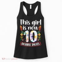 This Girl Is Now Double Digits 10 Year Old 10th Birthday Women's Tank Top thumb 0