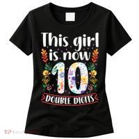 This Girl Is Now Double Digits 10 Year Old 10th Birthday Women's T-Shirt thumb 0