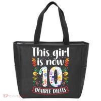 This Girl Is Now Double Digits 10 Year Old 10th Birthday Tote Bag thumb 0