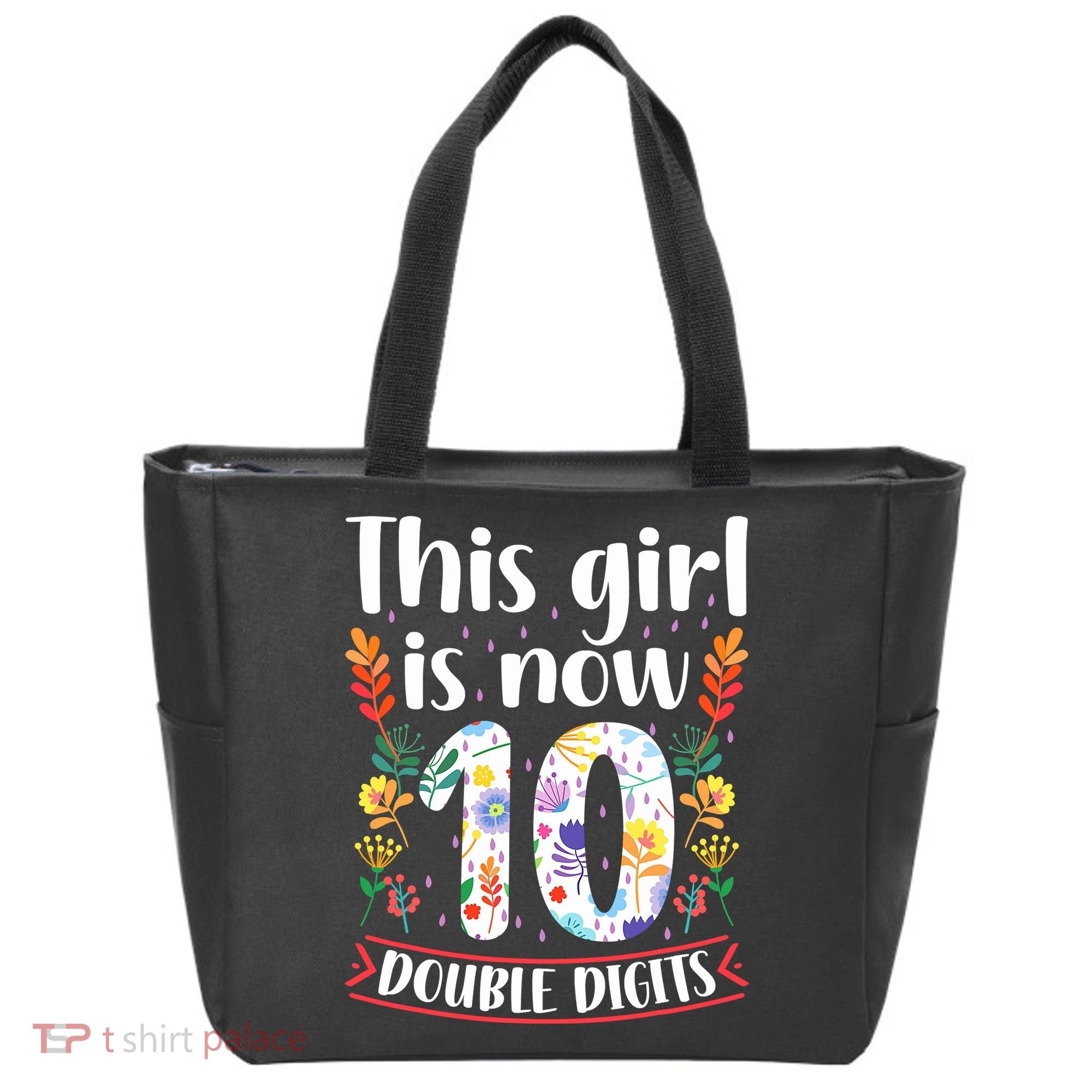 This Girl Is Now Double Digits 10 Year Old 10th Birthday Tote Bag