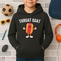 Throat Goat Inappropriate Comment Funny Gag Gift White Elephant Prank Gift Kids Hoodie thumb 2
