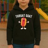 Throat Goat Inappropriate Comment Funny Gag Gift White Elephant Prank Gift Kids Hoodie thumb 3