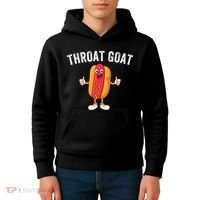 Throat Goat Inappropriate Comment Funny Gag Gift White Elephant Prank Gift Kids Hoodie thumb 4
