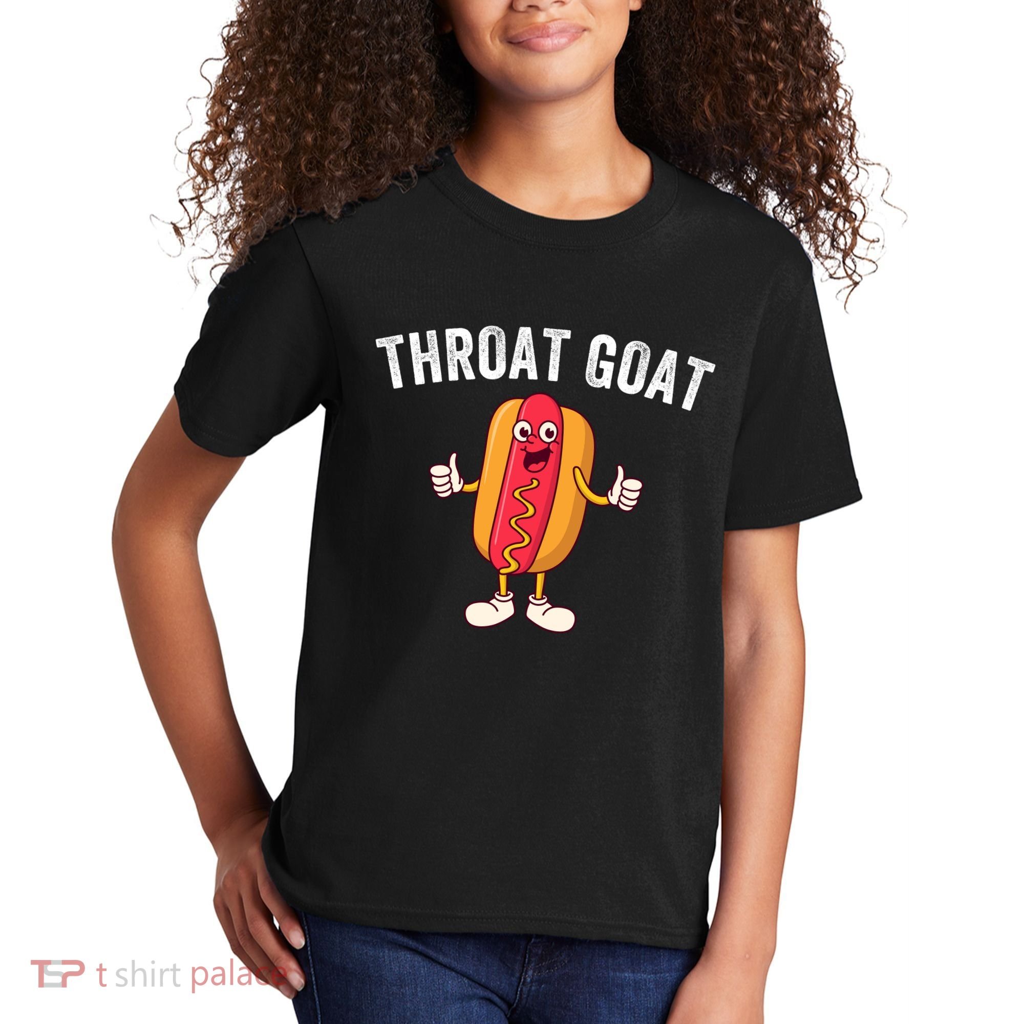 Throat Goat Inappropriate Comment Funny Gag Gift White Elephant Prank Gift Kids T-Shirt