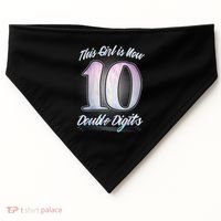 This Girl Is Now 10 Double Digits Birthday Gift USA-Made Doggie Bandana thumb 0