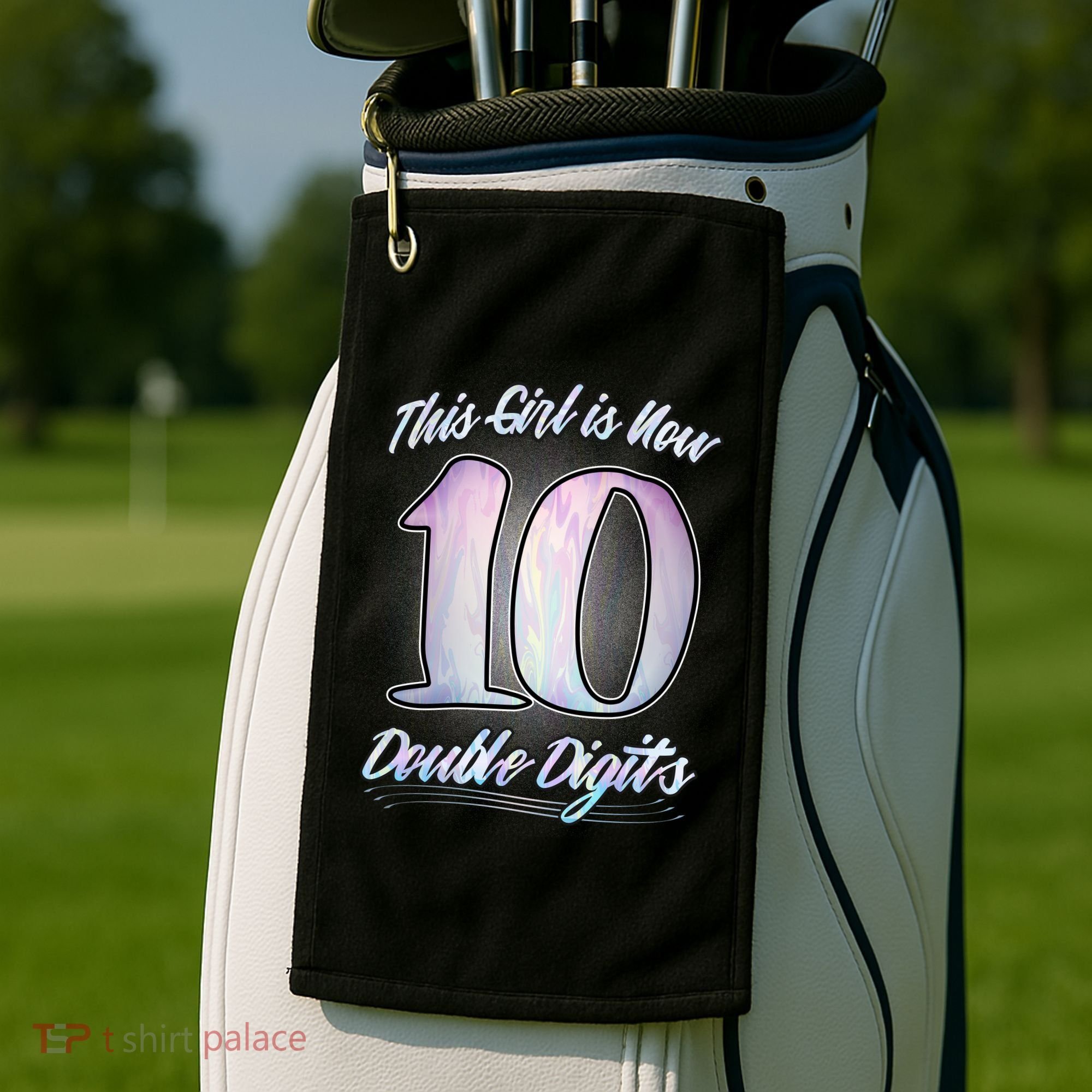 This Girl Is Now 10 Double Digits Birthday Gift Golf Towel