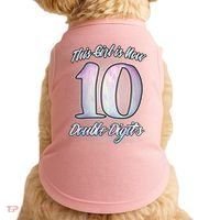 This Girl Is Now 10 Double Digits Birthday Gift Doggie Tank thumb 0