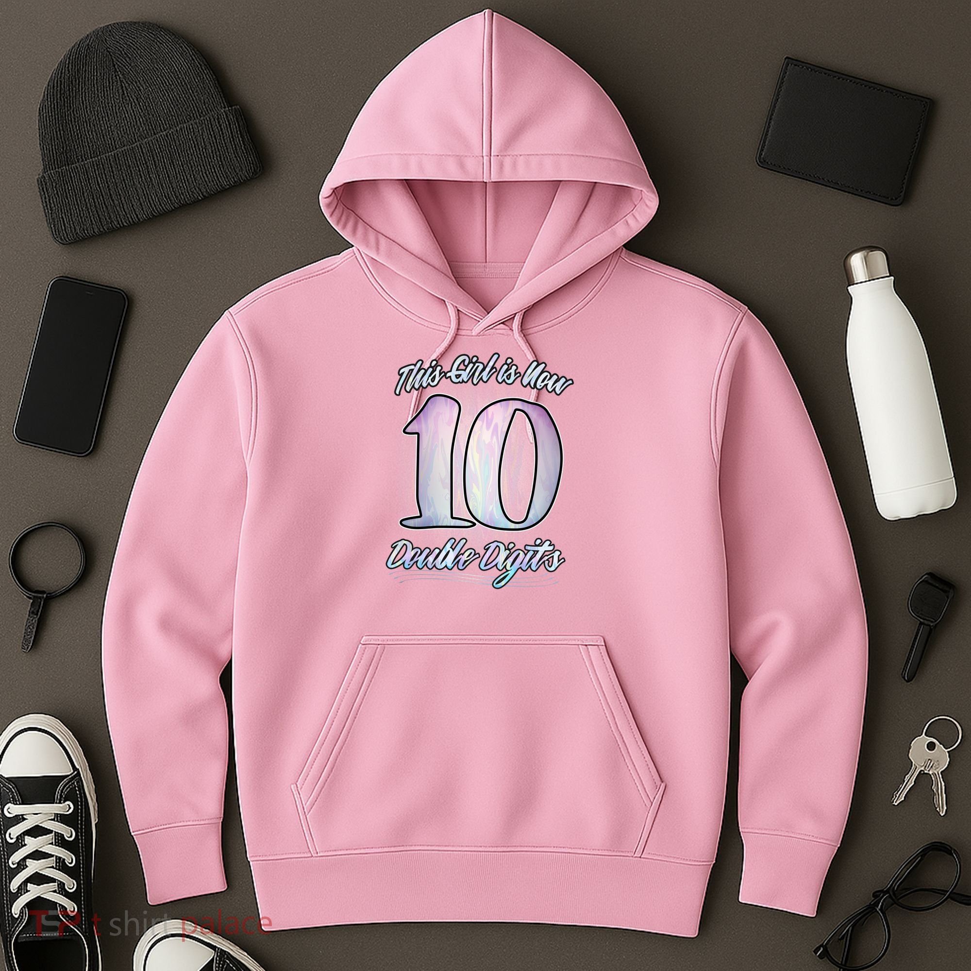 This Girl Is Now 10 Double Digits Birthday Gift Hoodie